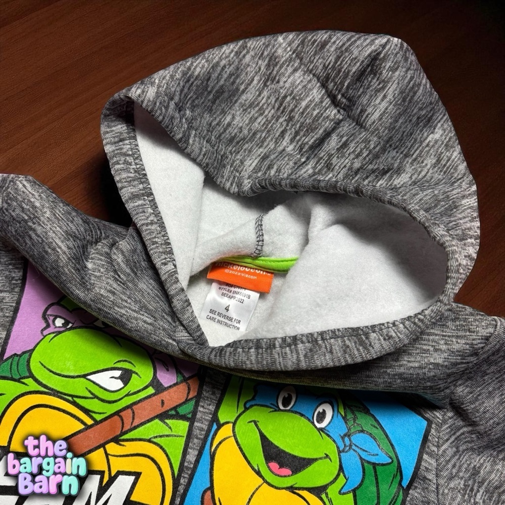 Nickelodeon TMNT 2022 Youth Boys Grey Graphic NWT Turtles Hoodie Jacket (4) - Picture 3 of 4